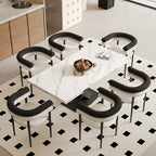 Table de salle à manger rectangulaire extensible moderne en pierre frittée (94,48 €) pour 8 personnes