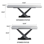 Table de salle à manger rectangulaire extensible moderne en pierre frittée (94,48 €) pour 8 personnes