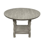 Table haute ronde en bois gris clair avec 1 étagère - Gris clair