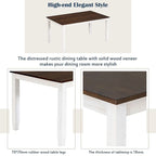 Table de salle à manger rectangulaire de style campagnard de 60 pouces avec 4 chaises rembourrées et un banc