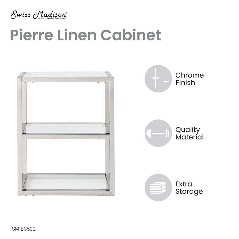 Armoire à linge murale Pierre 16 x 20 x 10 cm, finition chromée