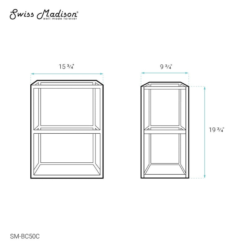 Armoire à linge murale Pierre 16 x 20 x 10 cm, finition chromée