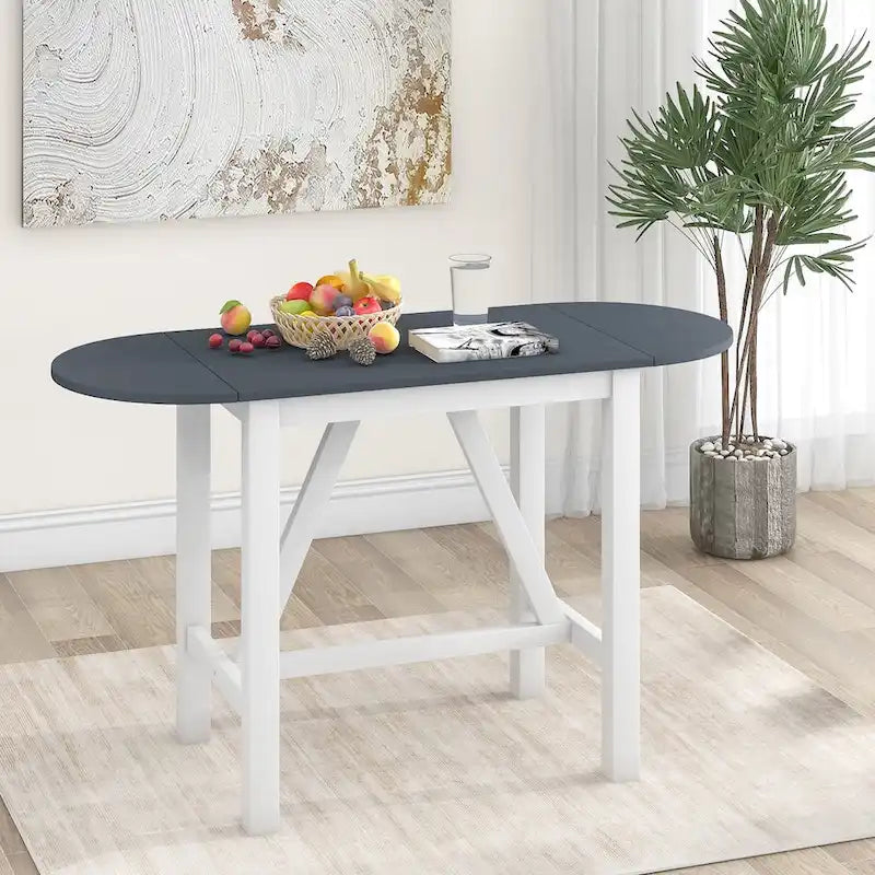Ensemble de table à manger 3 pièces en bois, hauteur comptoir, à abattants