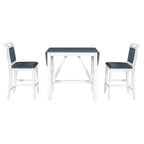 Ensemble de table à manger 3 pièces en bois, hauteur comptoir, à abattants
