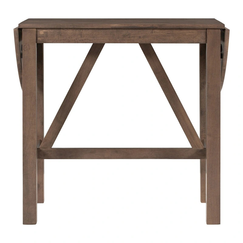 Ensemble de table à manger 3 pièces en bois, hauteur comptoir, à abattants