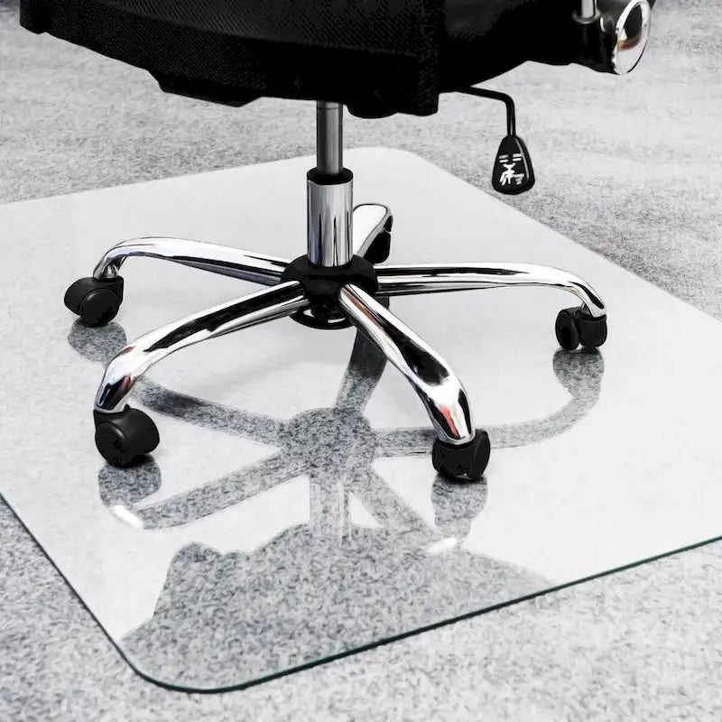 Tapis de protection robuste Glaciermat pour chaises en verre, adapté aux sols durs et aux moquettes - 48 x 60