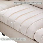 Canapé d'angle moderne en forme de L à rayures verticales, 2 coussins, pouf, combinaisons possibles, beige