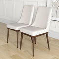 Chaise de salle à manger Grayson beige style moderne du milieu du siècle (lot de 2)