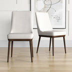 Chaise de salle à manger Grayson beige style moderne du milieu du siècle (lot de 2)