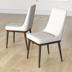 Chaise de salle à manger Grayson beige style moderne du milieu du siècle (lot de 2)