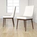 Chaise de salle à manger Grayson beige style moderne du milieu du siècle (lot de 2)