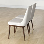 Chaise de salle à manger Grayson beige style moderne du milieu du siècle (lot de 2)
