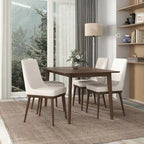 Chaise de salle à manger Grayson beige style moderne du milieu du siècle (lot de 2)