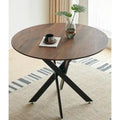 Table de salle à manger de style mid-century avec plateau rond et pied central