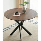 Table de salle à manger de style mid-century avec plateau rond et pied central