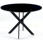 Table de salle à manger de style mid-century avec plateau rond et pied central