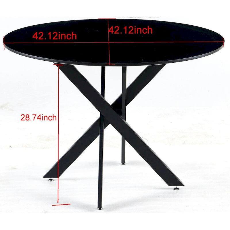 Table de salle à manger de style mid-century avec plateau rond et pied central