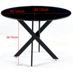Table de salle à manger de style mid-century avec plateau rond et pied central