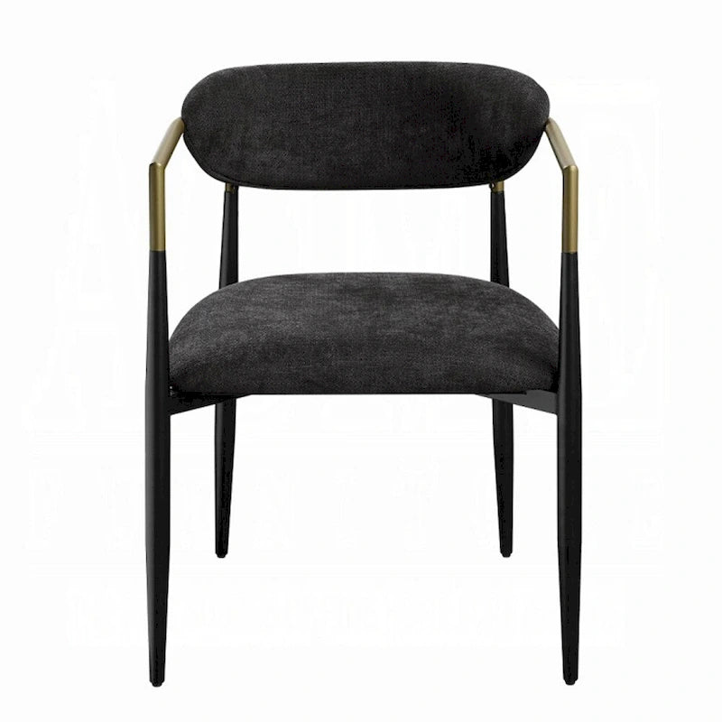 Chaise d'appoint ACME Jaramillo (lot de 2) Tissu noir et finition noire