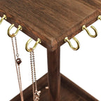 Organisateur de bijoux rotatif en bois - S