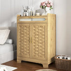 Meuble moderne avec tiroir et étagère réglable, style porte de grange, idéal pour la cuisine, la salle à manger, la salle de bain ou l'entrée.