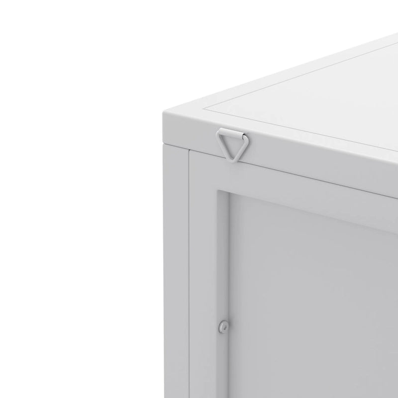Meuble d'angle au sol, 3 niveaux avec portes en verre trempé et étagères de rangement