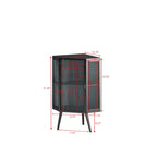 Meuble d'angle au sol, 3 niveaux avec portes en verre trempé et étagères de rangement