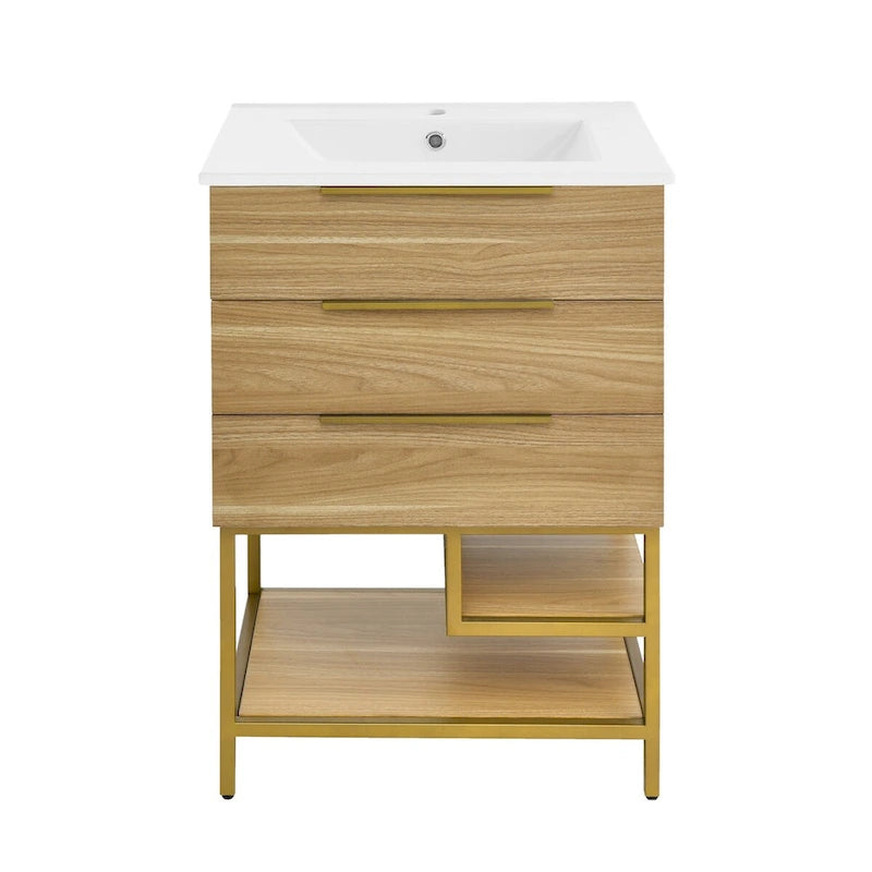 Meuble-lavabo Carré 24 en chêne