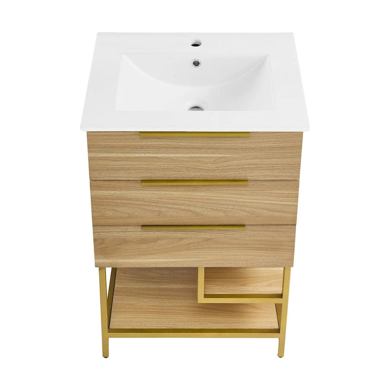 Meuble-lavabo Carré 24 en chêne
