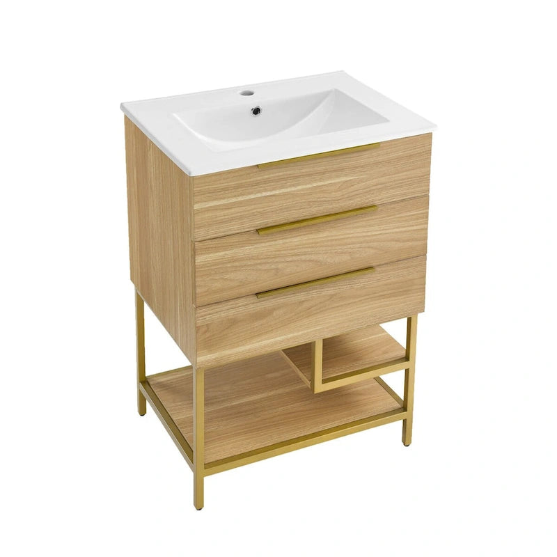 Meuble-lavabo Carré 24 en chêne