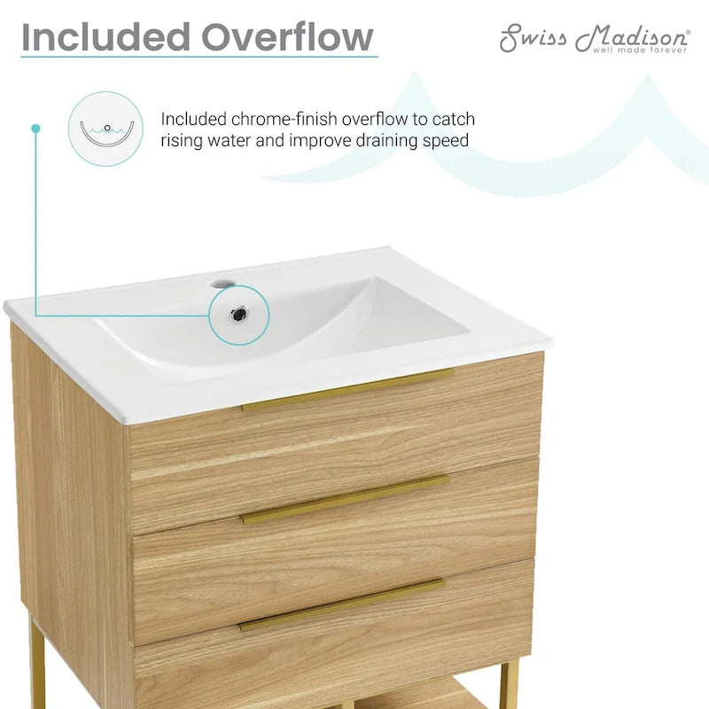Meuble-lavabo Carré 24 en chêne