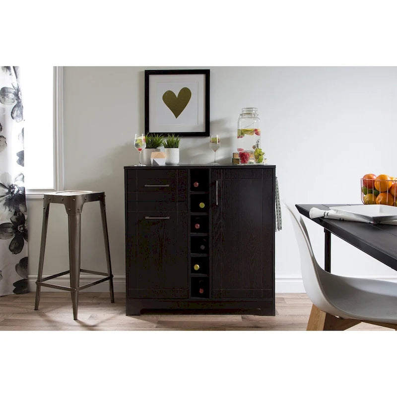 Meuble bar South Shore Vietti avec rangement pour bouteilles et verres