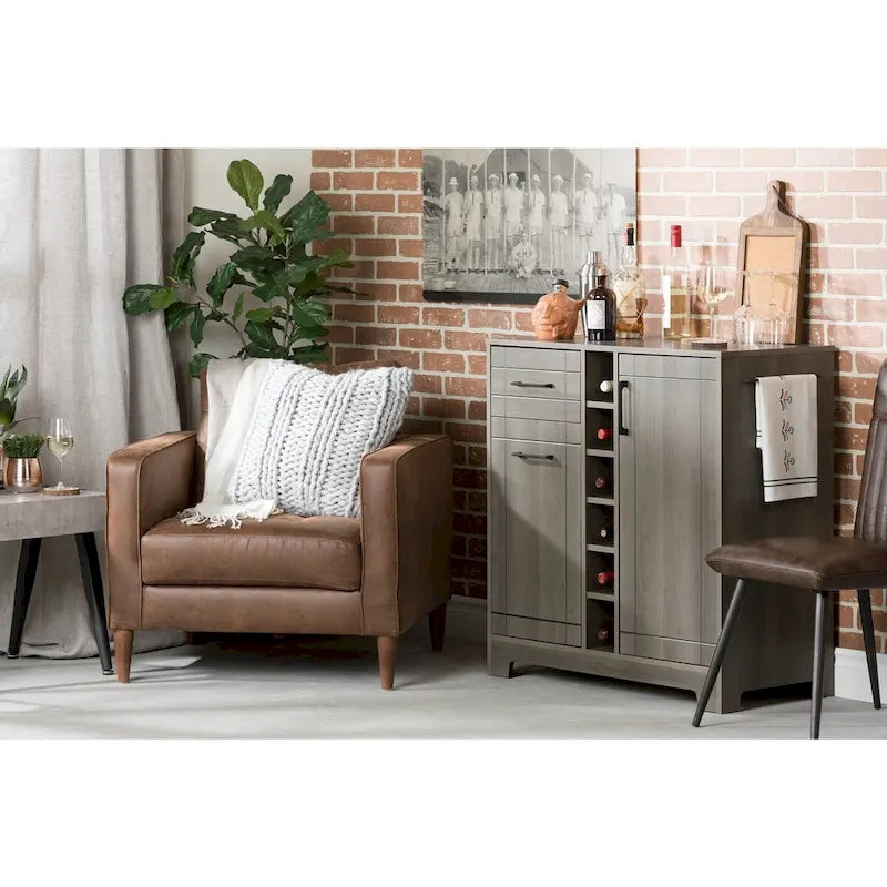 Meuble bar South Shore Vietti avec rangement pour bouteilles et verres