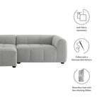 Canapé modulaire Liana en tissu rembourré avec méridienne, orientation gauche