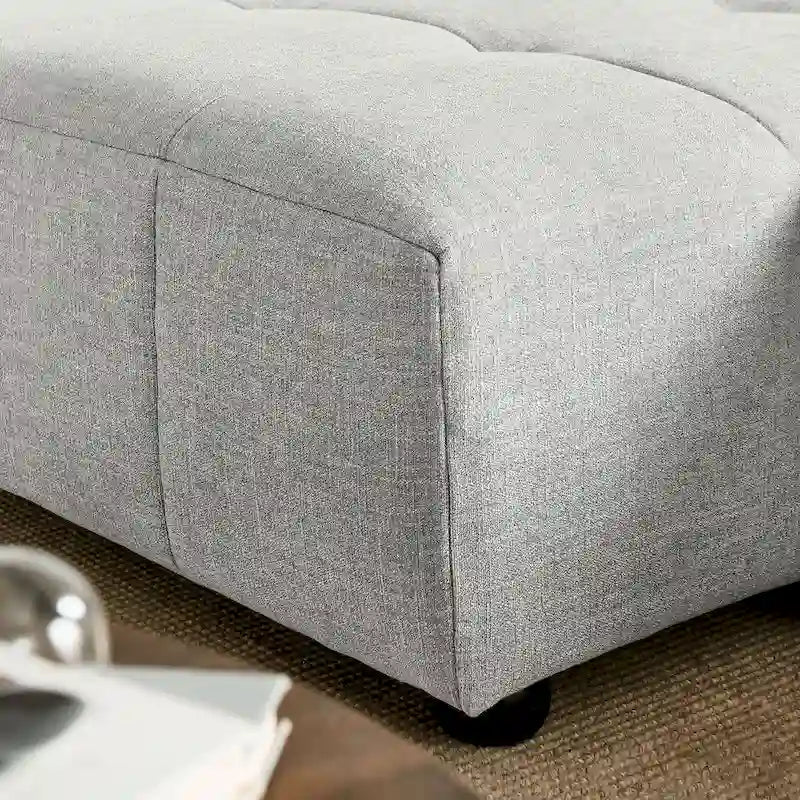 Canapé modulaire Liana en tissu rembourré avec méridienne, orientation gauche