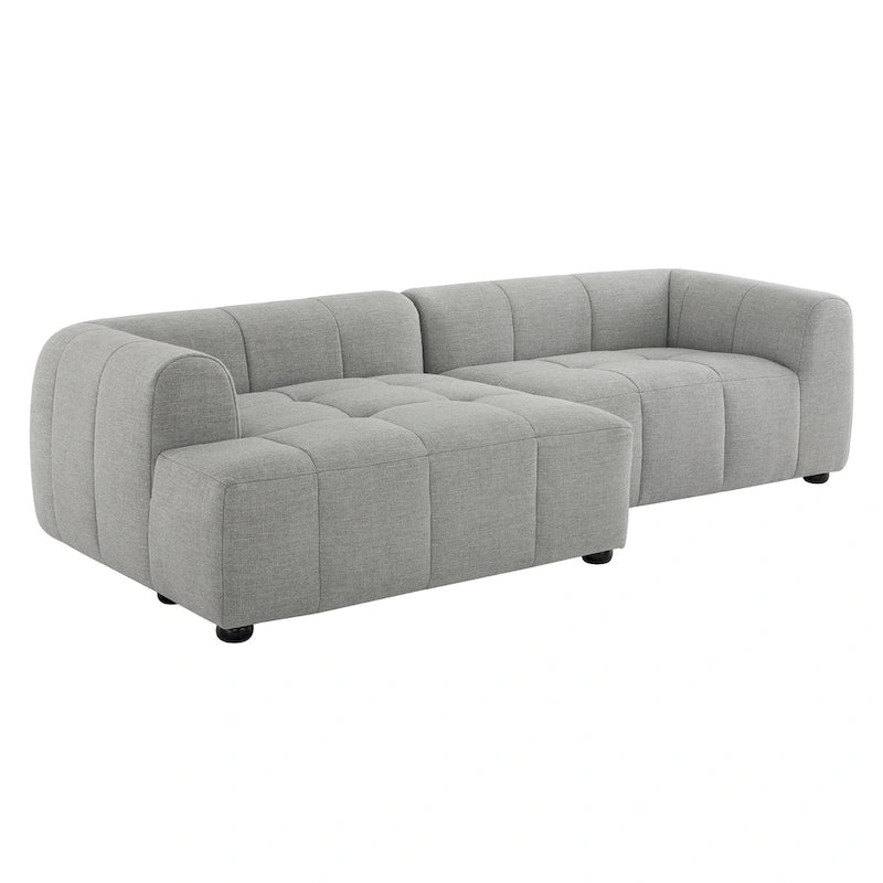Canapé modulaire Liana en tissu rembourré avec méridienne, orientation gauche