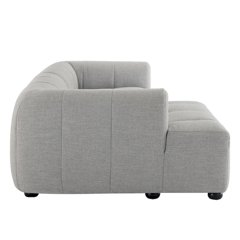 Canapé modulaire Liana en tissu rembourré avec méridienne, orientation gauche
