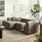 Canapé modulaire Liana en tissu rembourré avec méridienne, orientation gauche