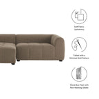 Canapé modulaire Liana en tissu rembourré avec méridienne, orientation gauche