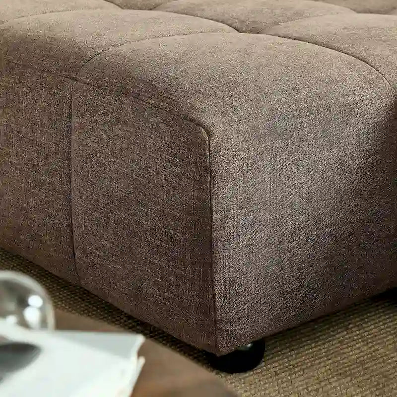 Canapé modulaire Liana en tissu rembourré avec méridienne, orientation gauche