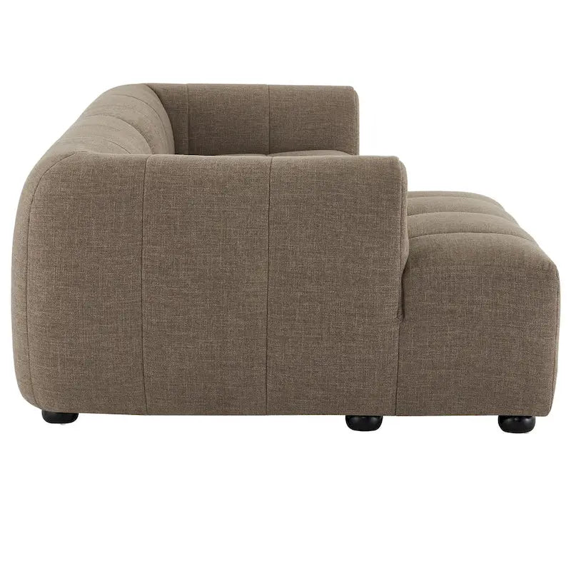 Canapé modulaire Liana en tissu rembourré avec méridienne, orientation gauche