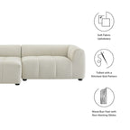 Canapé modulaire Liana en tissu rembourré avec méridienne, orientation gauche