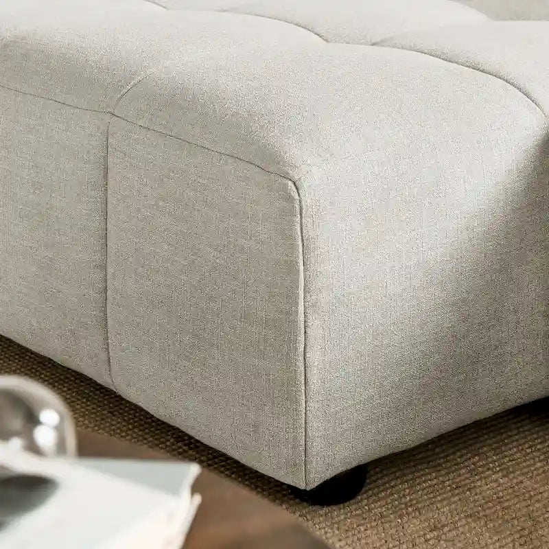 Canapé modulaire Liana en tissu rembourré avec méridienne, orientation gauche