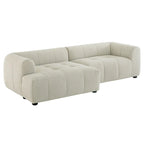 Canapé modulaire Liana en tissu rembourré avec méridienne, orientation gauche