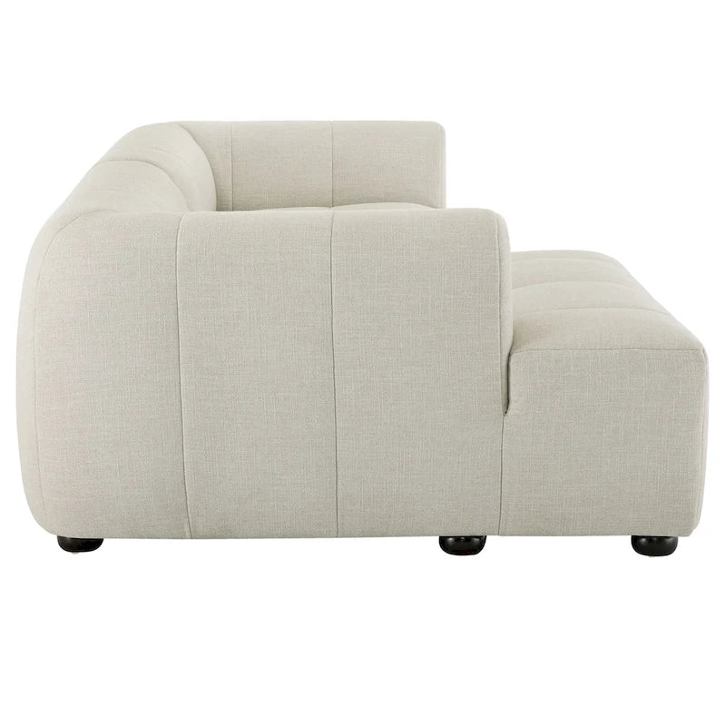 Canapé modulaire Liana en tissu rembourré avec méridienne, orientation gauche