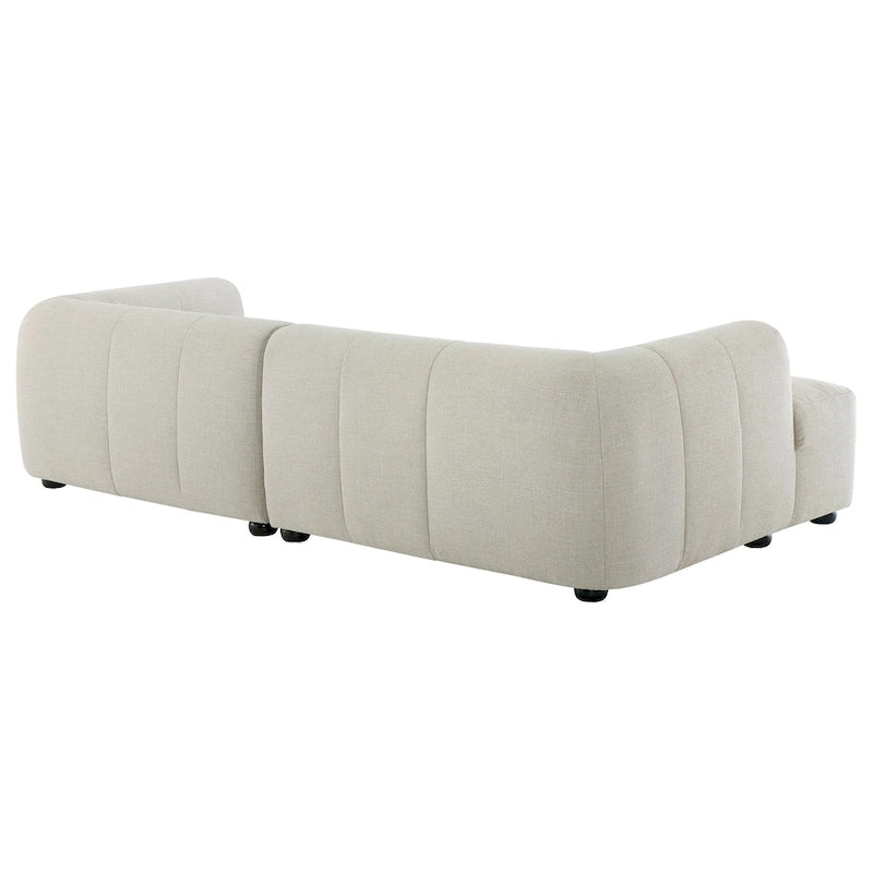 Canapé modulaire Liana en tissu rembourré avec méridienne, orientation gauche