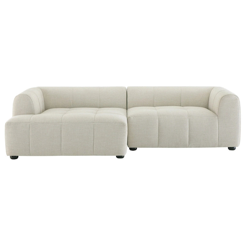 Canapé modulaire Liana en tissu rembourré avec méridienne, orientation gauche