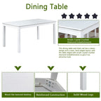 Table de salle à manger rectangulaire en bois avec banc et 4 chaises
