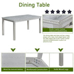 Table de salle à manger rectangulaire en bois avec banc et 4 chaises