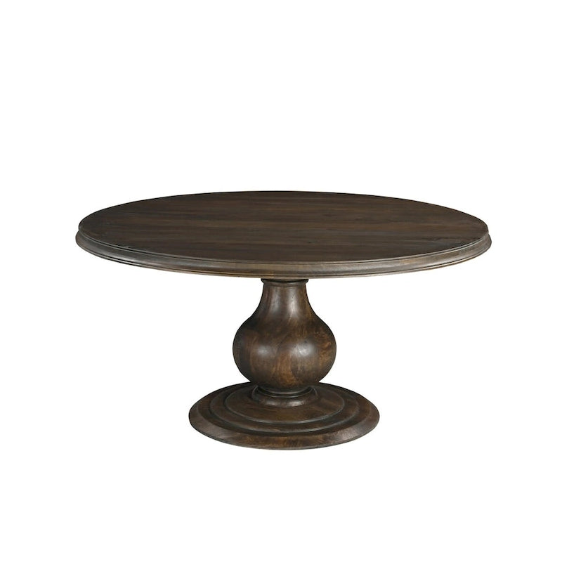 Table de salle à manger ronde Willow 60 en bois massif avec pied central - Beige
